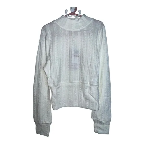 Bog Band Of The Free‎ Raquel Ivory Ribbed Knit Pullover Shirt Mock Neck Size Xs - Image 2