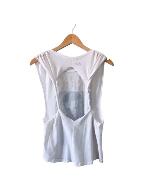 Bravado Drake Official Merch Twist Back Cutout Tank Top White Graphic Size Small - Image 7