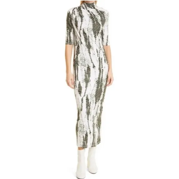 Ted Baker‎ Abstract Snake Print Mock Neck Midi Dress - Image 2