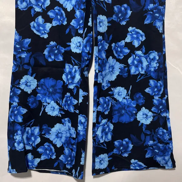 Area stars New Floral Print Work Pants Trousers Hannah Black Blue Size XL - Image 6