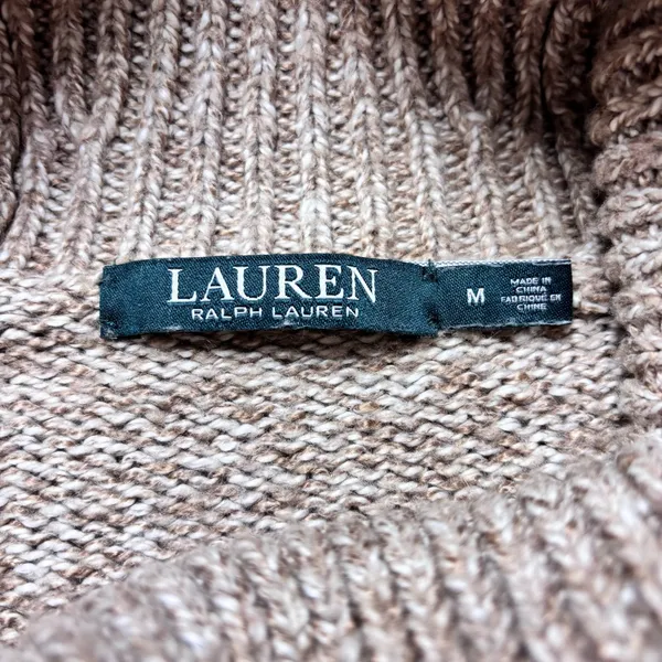 Ralph Lauren‎ Casual Tan Cowl Neck Sweater Size M - Image 6