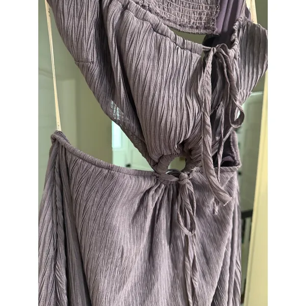 Lulus Dusty Purple Plisse‎ O-Ring Cutout Maxi Dress Womens Medium Smocked Back - Image 7