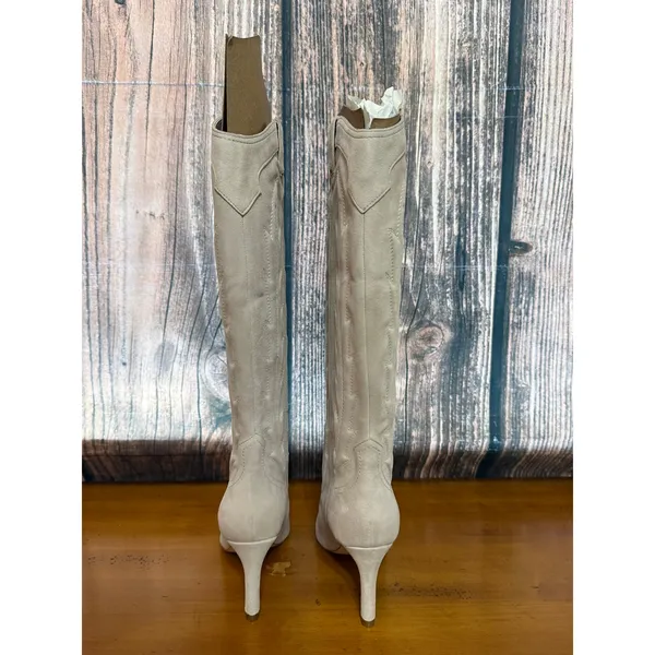Marc Fisher Women's Taupe Knee High Western‎ Boots Size 7 - Image 4