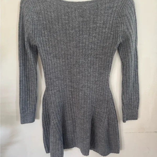 Abercrombie & Fitch Gray Ribbed Long Sleeve Sweater Dress - Image 2