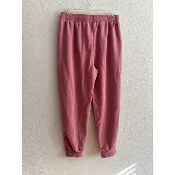 Unbranded Joggers Large Pink Elastic Waist Soft Knit Lounge Pants 7510 - Image 3
