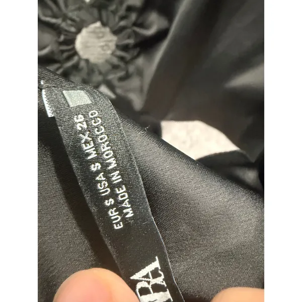 Zara Women Mini Dress S Black Satin Cut-Out Ring Detail Sleeveless Party - Image 6