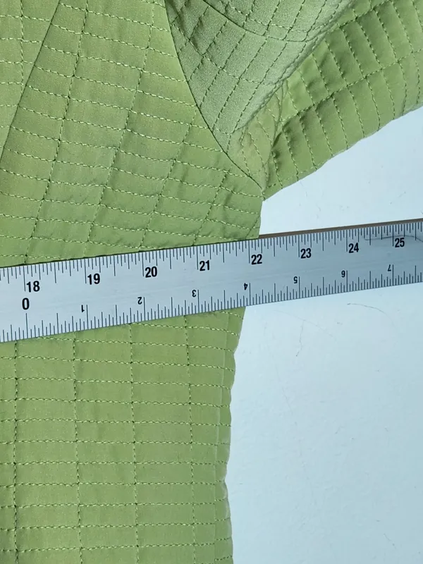 Gallery Lime Green Quilted Zip Up Jacket Size XL - Image 5