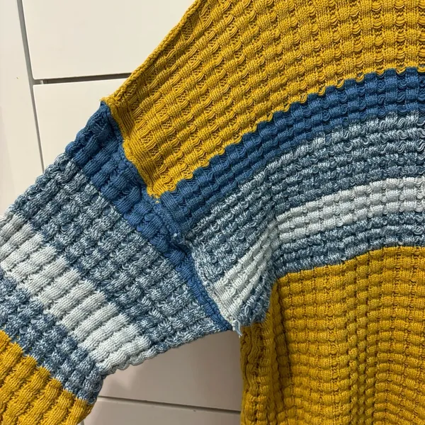 Urban Outfitters BDG Max Oversized Waffle Knit Sweater Yellow - Image 4