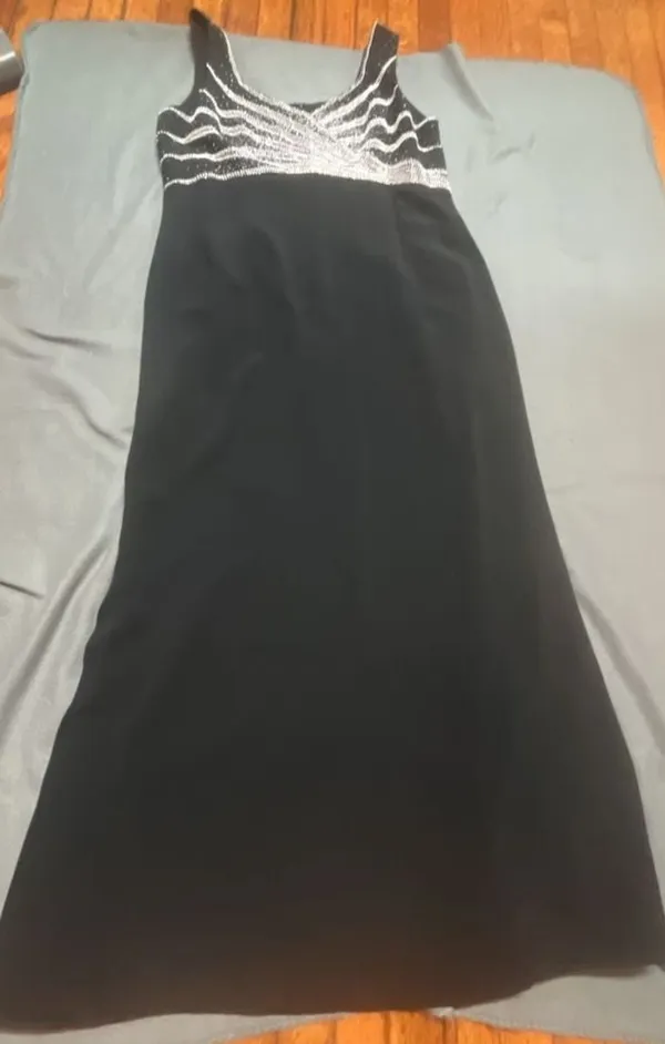 Daymor Couture Evening Gown Black Embellished Maxi Dress - Image 5