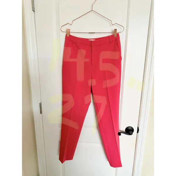 L'Agence Trousers Women Size 4‎ Red Slim Straight Leg Stretch Dress Pants - Image 6