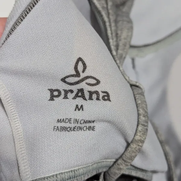 PrAna Azra Bikini Top High Neck Light Gray Swimwear Swim Womens Medium Strappy - Image 4