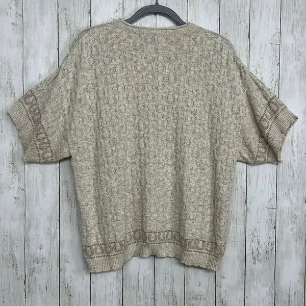 Vintage Chelsea Gardens Textured Knit Horse Shoe Short Sleeve Sweater Large - Image 2