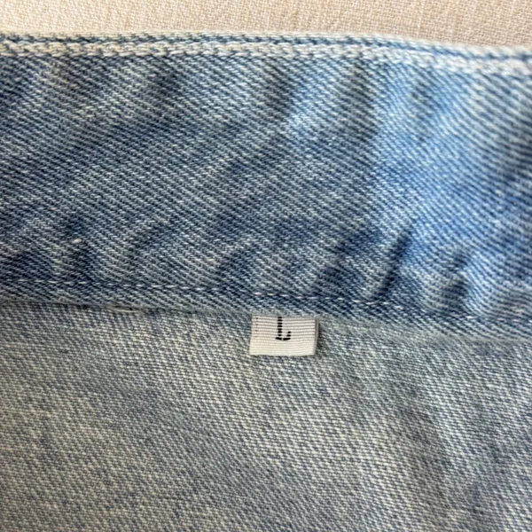 Retro Denim Maxi Skirt Womens Large Blue Button Front A-Line Boho - Image 7