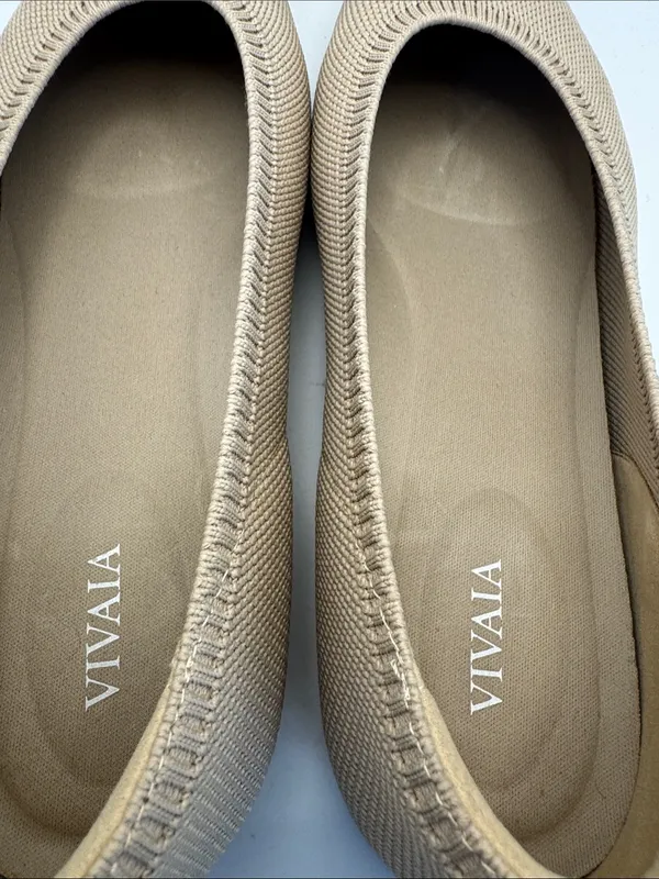 Vivaia pointed-toe Ballet Flats (Aria 5°) Almond & Black sz 39.5 / 9.5 washable - Image 9