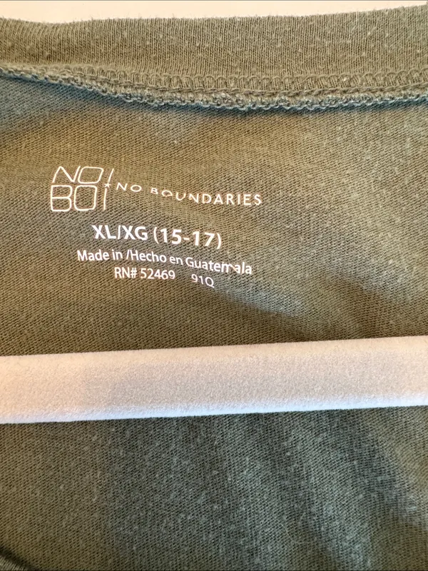 No Boundaries Olive Crewneck Short Sleeve Tee - Image 3