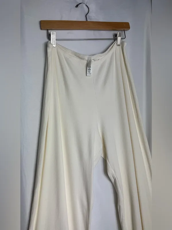 Skims ribbed bone Cream Wide-Leg Pants cozy XL NWOT - Image 2