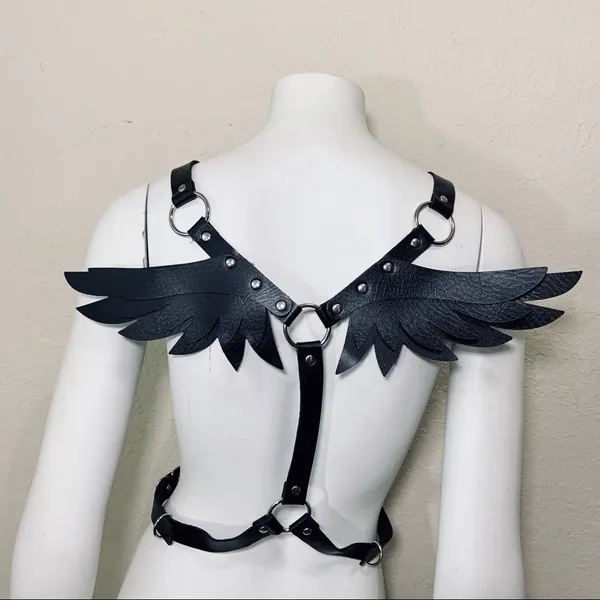 Black Harness O Ring Wings New - Image 10