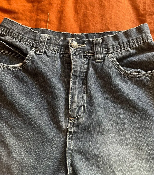 Distressed Straight Leg Denim Cargo Pants Size 29 - Image 2