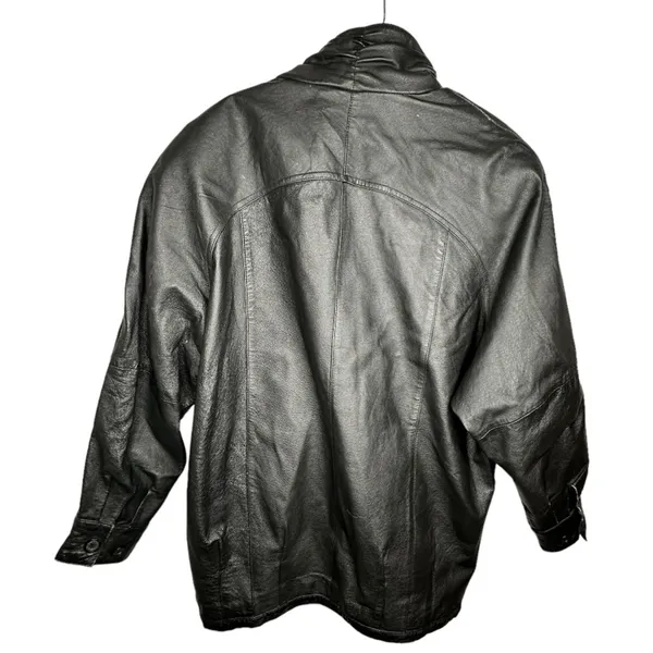 Vintage‎ Black Leather Coat Size L - Image 5