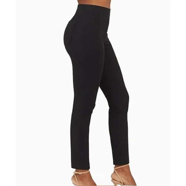 Spanx Polished Ankle Slim Pants Classic Black High-Rise Waist Shapewear Trousers - Image 3