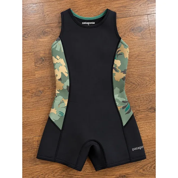 Patagonia Women's Yulex Shorty Wetsuit 4 Camo Green Black Spring Suit 86459 - Image 3