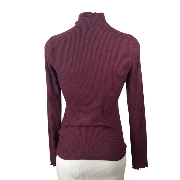 Abercrombie & Fitch Women's Red Turtleneck Long Sleeve Knit Sweater Top Size S - Image 4