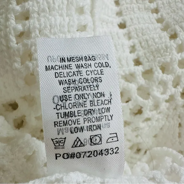 Roamans Top Sweater White French Crochet Short Sleeve Cotton Top Plus 18/20 NEW - Image 10
