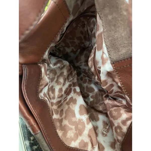 B. Makowsky Brown Suede Leather & Gold Shoulder bag rare find - Image 4