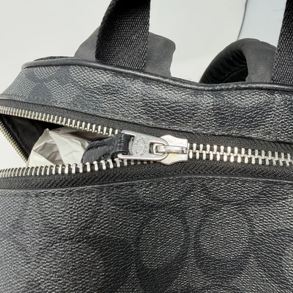 Coach Court Signature Canvas Pebble Leather Backpack Black Women One Size - Image 3