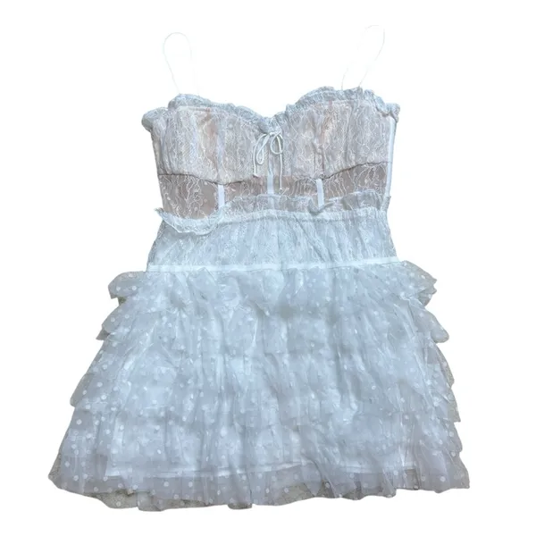 For Love & Lemons White Jules Mini Dress Women’s US L - Image 2