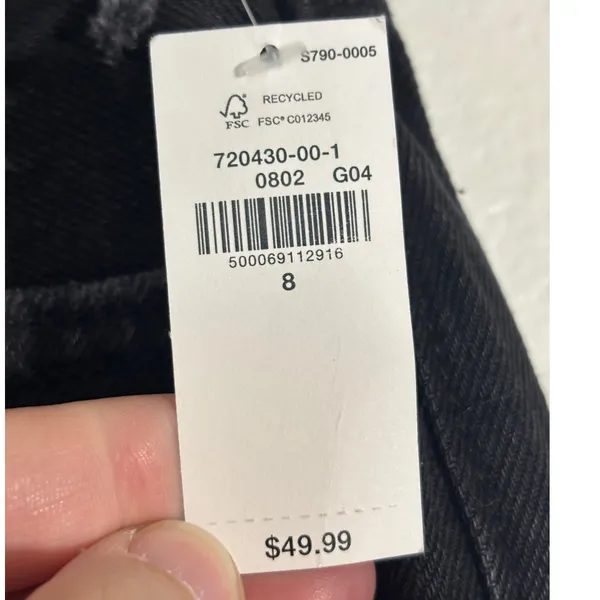 Old Navy NWT Women's Size 8 High-Rise Slouchy Straight Button-Fly Black Jeans - Image 8