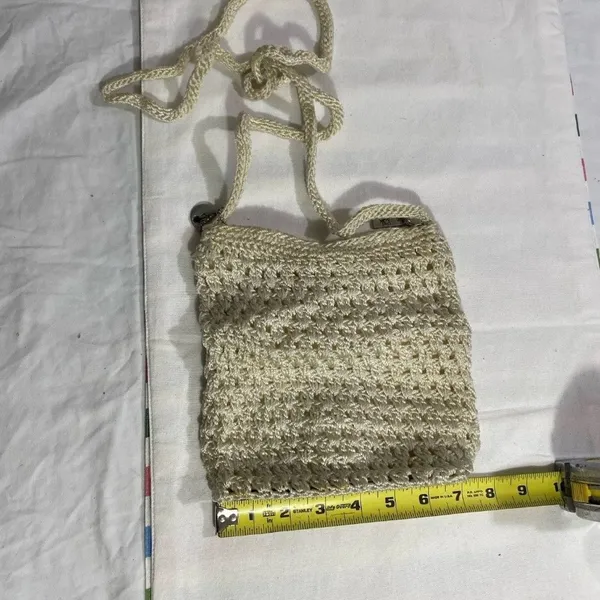 The Sak Crochet Crossbody Bag Cream Ivory Woven Knit Boho Small Purse - Image 2