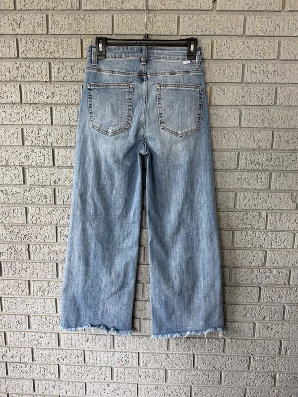 Risen Jeans High Waisted Frayed Hem Wide Leg Jeans Size 5/27 - Image 4