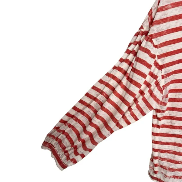 Z Supply Red and White Striped Long Sleeve Crewneck Top Size M - Image 4