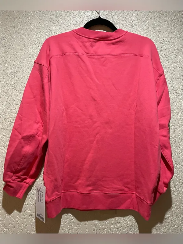 Lululemon Perfectly Oversized Crew Glazed Pink Sweatshirt Wordmark Size 4 - Image 3