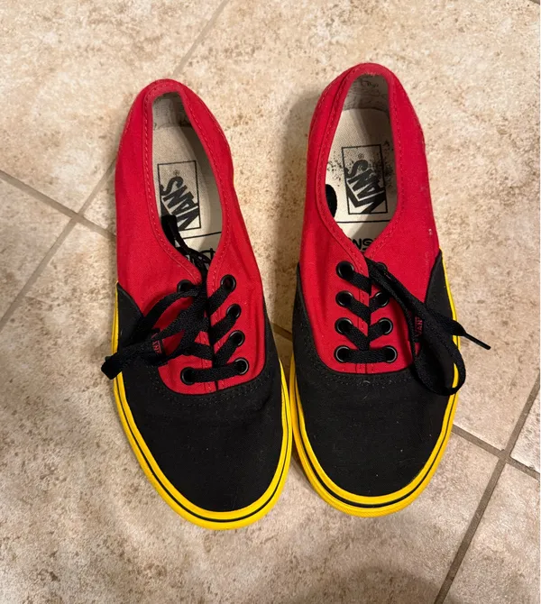 Disney x Vans Authentic Mickey Red, Yellow and Black - Image 2