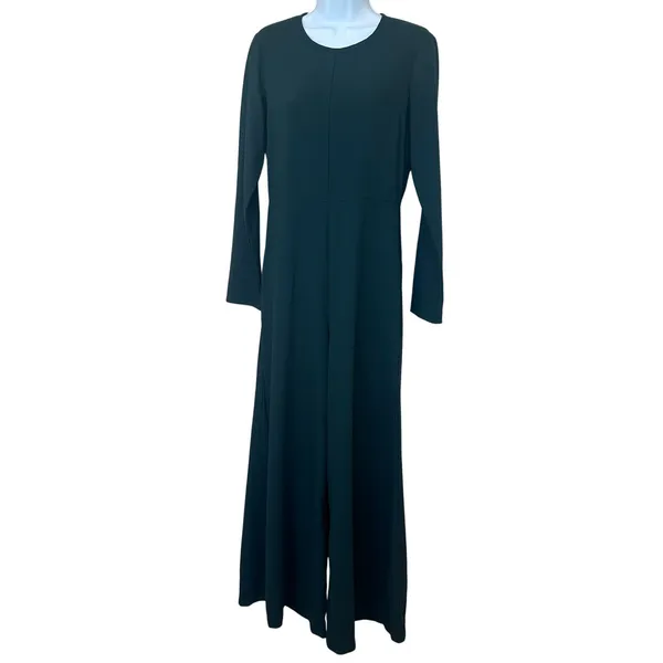 Adam Lippes Dark Green Wide Leg Jumpsuit SIZE 6 Long Sleeve Career Designer $528 - Image 6