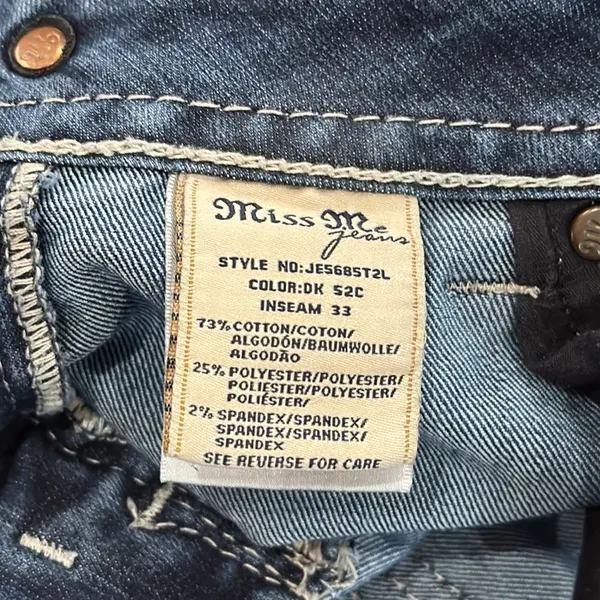 Miss Me Rhinestone Embellished Straight Denim‎ Jeans size 29 - Image 8