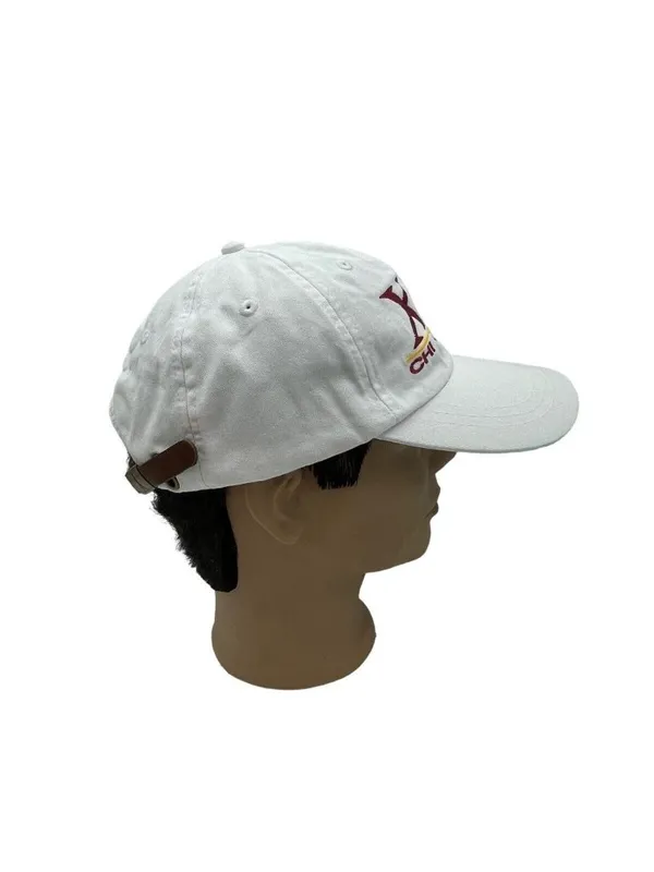 Chi Omega White Hat Baseball Cap Sorority Womens Greek Letters Embroidered Adams - Image 4