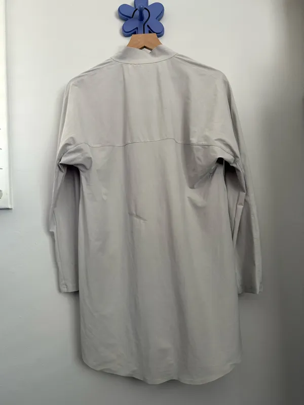 All Year Round Aday Medium Something Borrowed Tunic Shirt Office Business Career Sliver - Image 3
