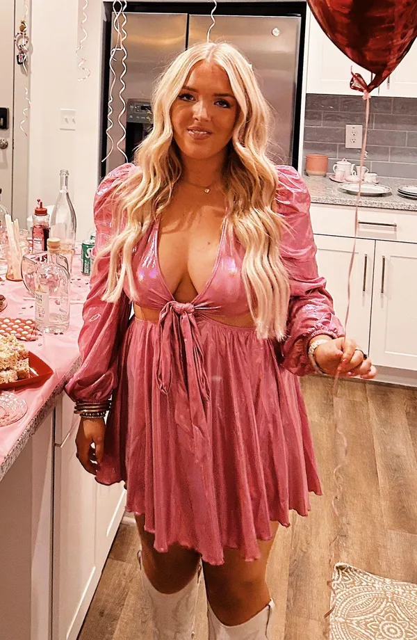 Metallic Pink Dress - Image 2