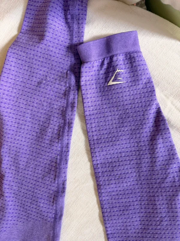 Gymshark Vital Seamless Purple Textured Jogger Leggings Women’s Small - Image 3