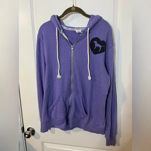 PINK by Victoria’s Secret Y2K Oversized Preppy Pockets Hooded Full Zip Jacket M - Image 2