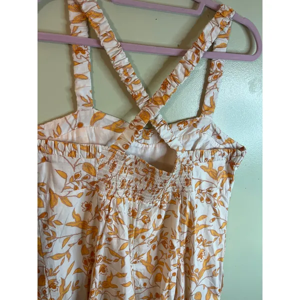 Anthropologie Maeve Floral Sweetheart Mini Dress criss-cross back, size XL - Image 13