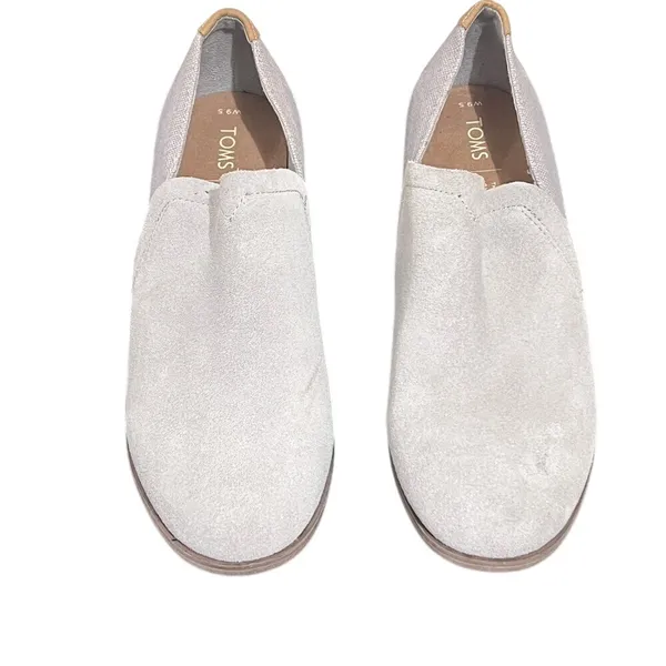 TOMS Deia Grey Suede Slip On Ankle Bootie‎ Low Block Heel Womens 9.5 Casual - Image 3