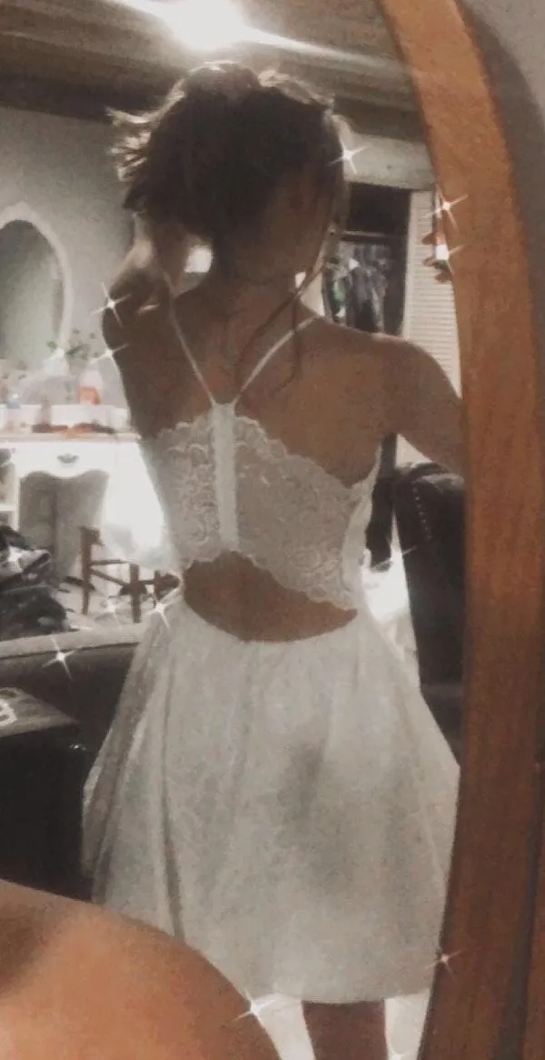 White Lace Dress Size XS - Image 2