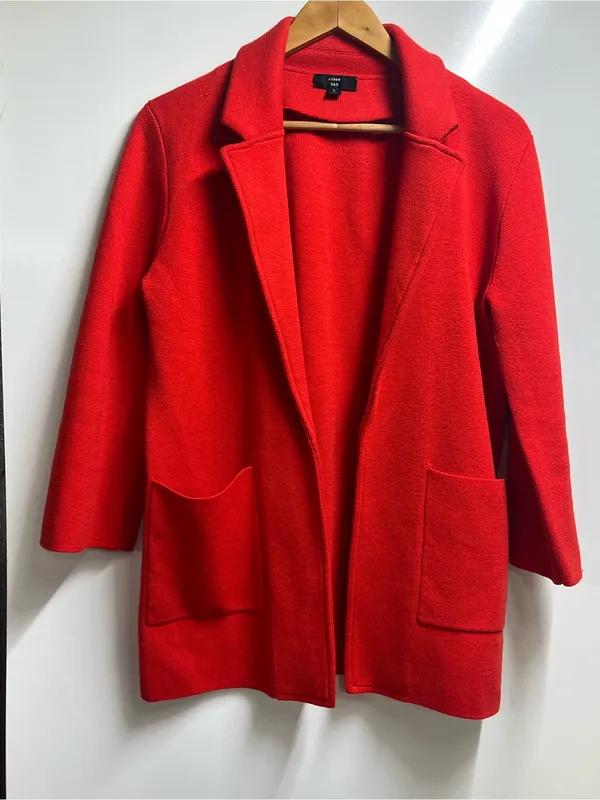 J.CREW 365 "Sophie" Open Front wool cotton Sweater Blazer Style #J0244 small - Image 2
