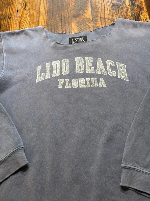 Austin's Inc Ladies Small Lido Beach Florida off-the-shoulder Sweatshirt - Image 2
