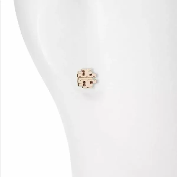 Tory Burch Rose Gold Double T Logo Stud Earrings NWT NWT - Image 5