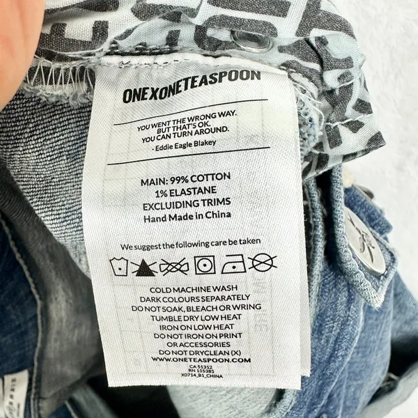 One Teaspoon Bandits Short Size 27 Relaxed Fit High Rise Button Fly Twisted Cuff - Image 5